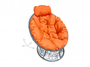 Кресло Папасан мини пружинка с ротангом оранжевая подушка в Губахе - gubaha.magazinmebel.ru | фото