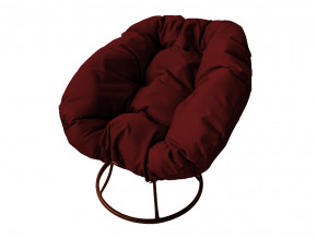 Кресло Пончик без ротанга бордовая подушка в Губахе - gubaha.magazinmebel.ru | фото