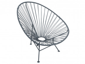 Кресло Ракушка с ротангом серый в Губахе - gubaha.magazinmebel.ru | фото