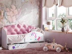 Кровать Звездочка с бортиком Белый-розовый в Губахе - gubaha.magazinmebel.ru | фото